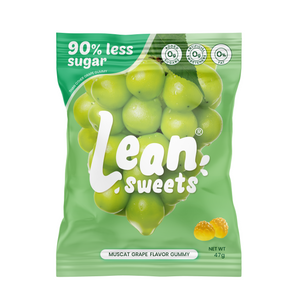 
                  
                    Low Sugar Candy, 90% less sugar than other grape gummy made by LeanSweets
                  
                